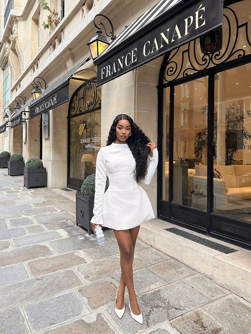 Nala - Mini Dress Elegant Backless Design-Dresses-White-S-Weston & Sage