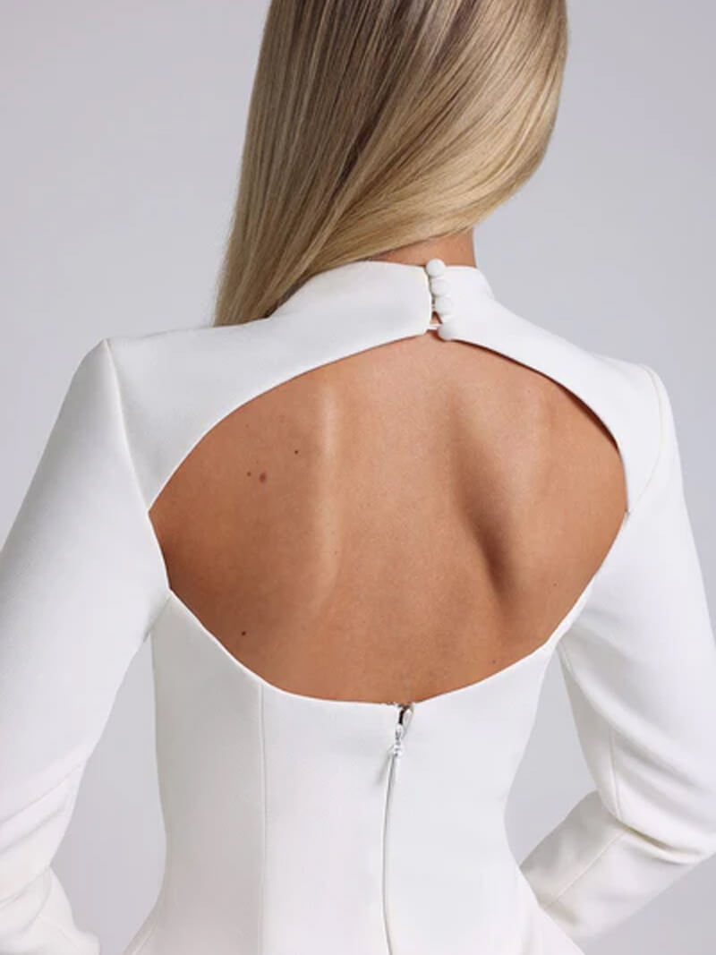 Nala - Mini Dress Elegant Backless Design-Dresses-White-S-Weston & Sage