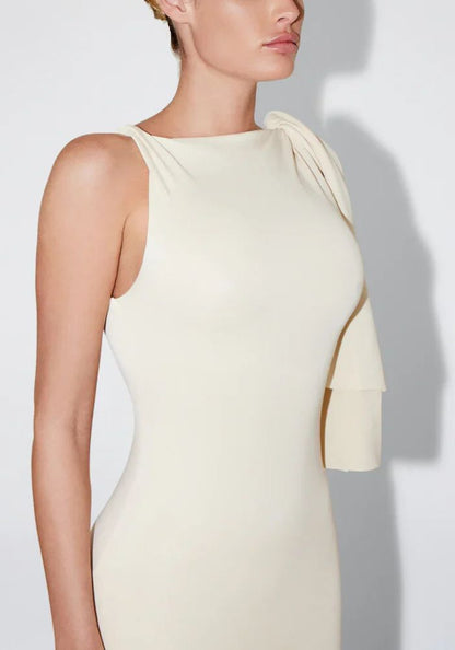 Siena - Maxi Dress – Ultra-Soft Suede Stretch Fabric-Dresses-Suede Beige-S-Weston & Sage