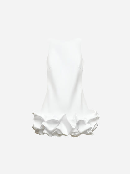 Yara - Dress Stylish Balloon Look with Open Back-Dresses-White-S-Weston & Sage