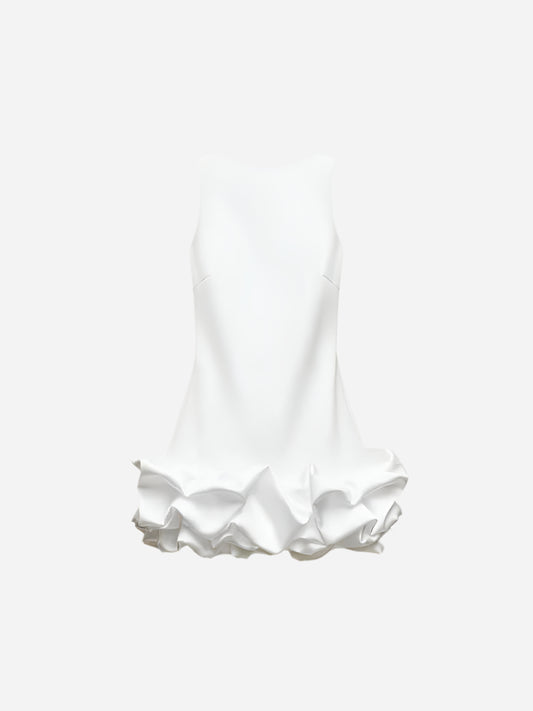 Yara - Dress Stylish Balloon Look with Open Back-Dresses-White-S-Weston & Sage
